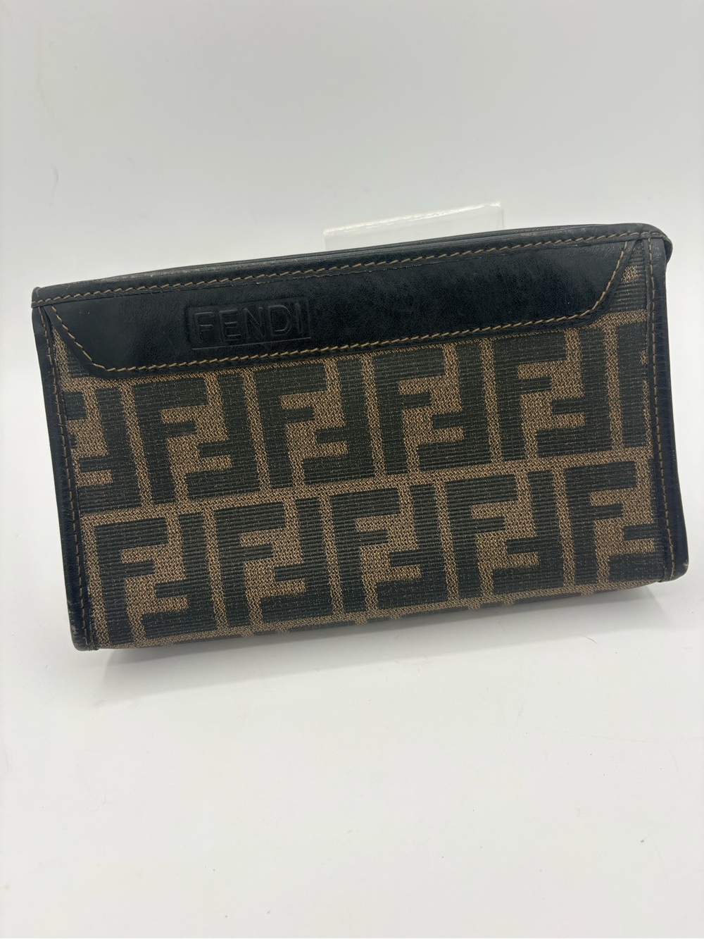 Fendi Zucca Coated Canvas Clutch Bag